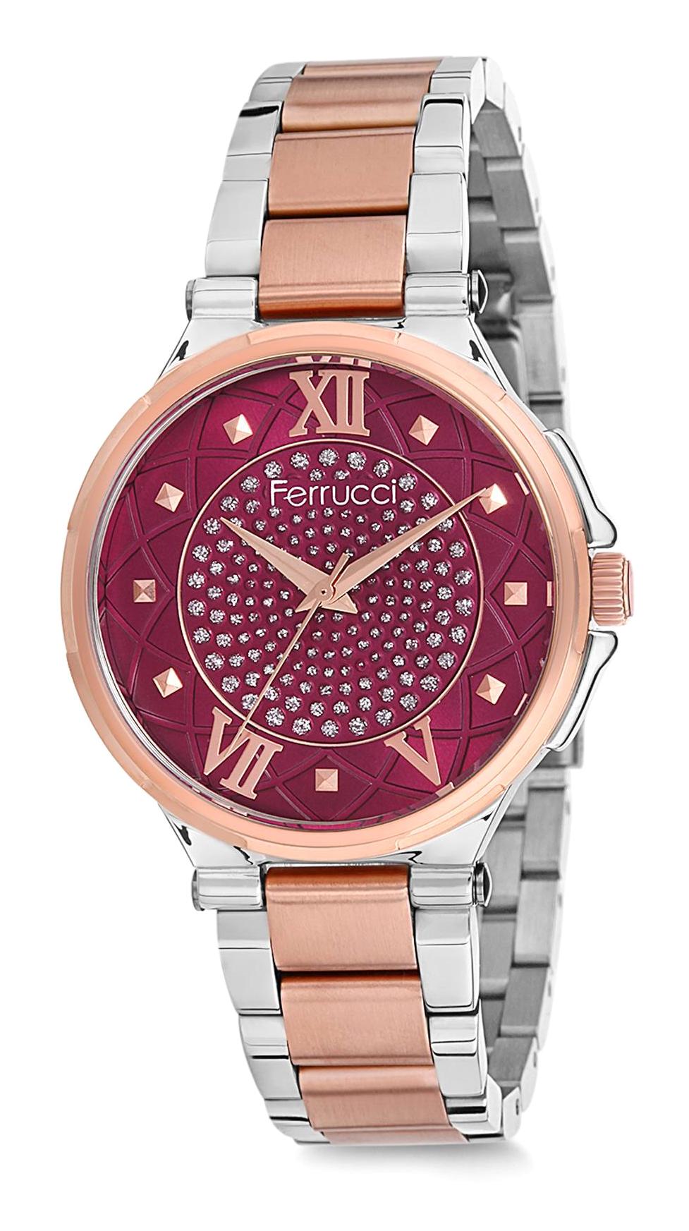 Ferrucci 9FM713 38 mm Gri-Rose Gold Metal Kordon Analog Kadın Kol Saati