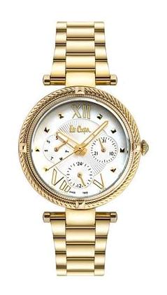 Lee Cooper LC06996.130 Takvimli 40 mm Altın-Gri Metal Kordon Analog Kadın Kol Saati