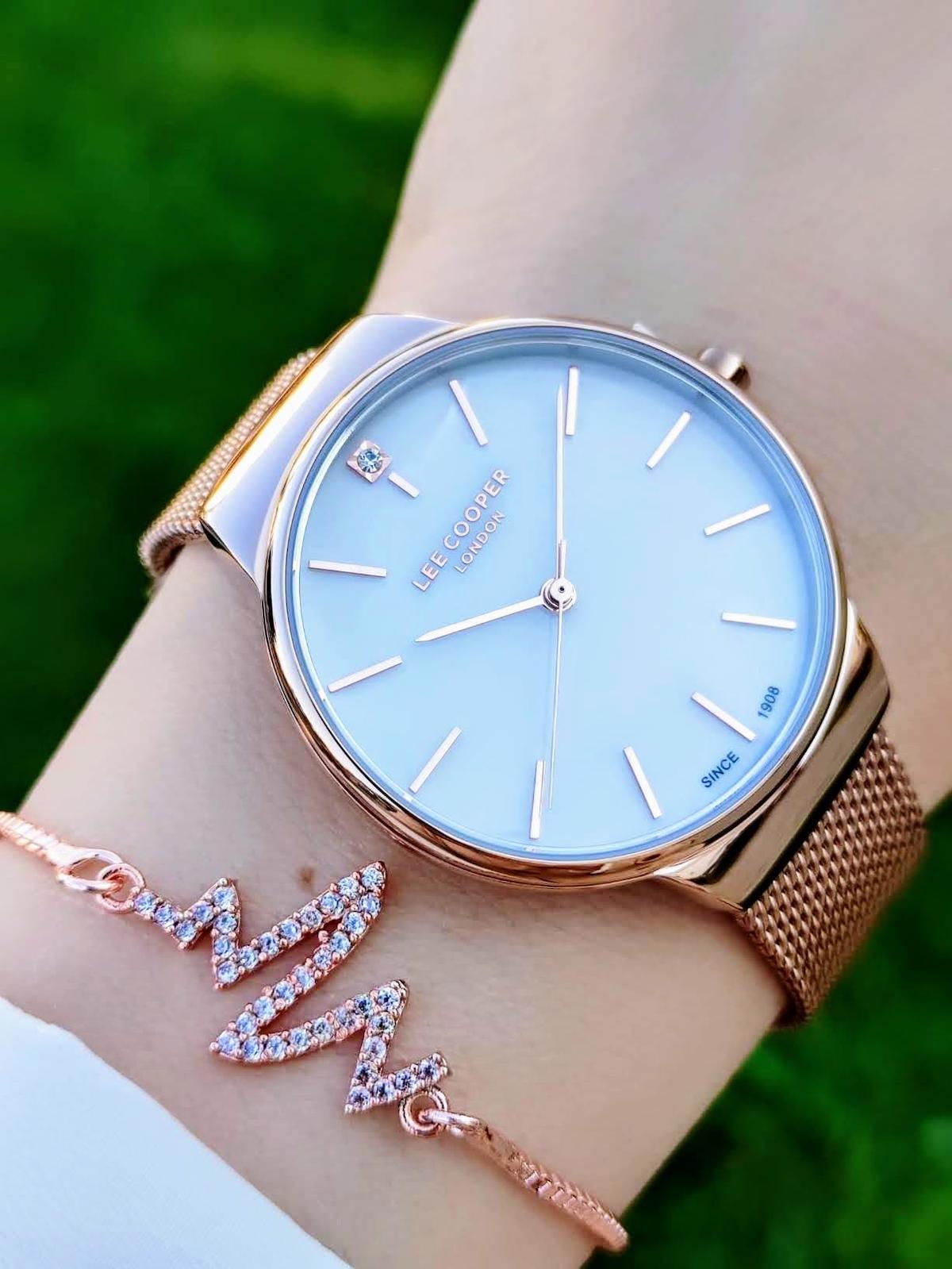 Lee Cooper LC.07343.430 40 mm Bronz Hasır Kordon Analog Kadın Kol Saati