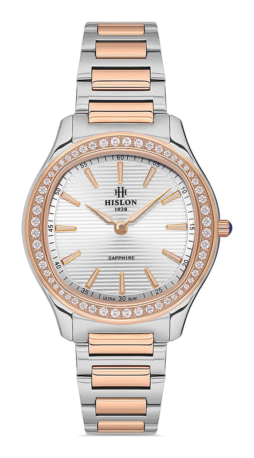 Hislon QL148T-10SR 33 mm Gri-Rose Gold Çelik Kordon Analog Kadın Kol Saati