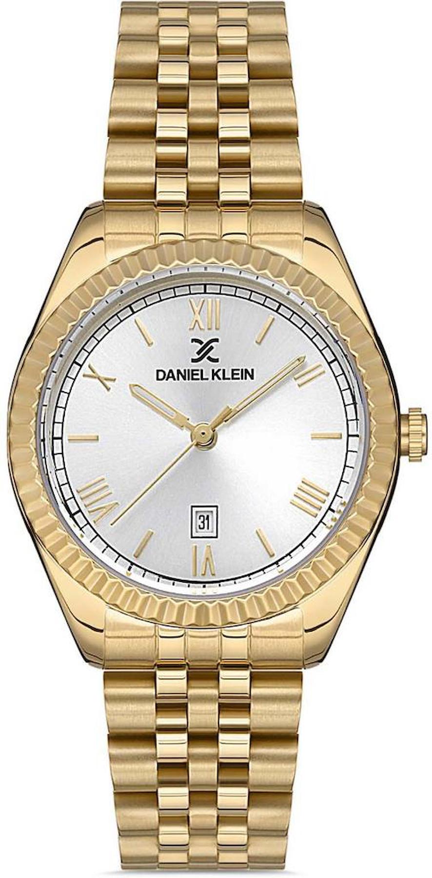 Daniel Klein DK.1.12903.3 Takvimli 34 mm Altın Metal Kordon Analog Kadın Kol Saati