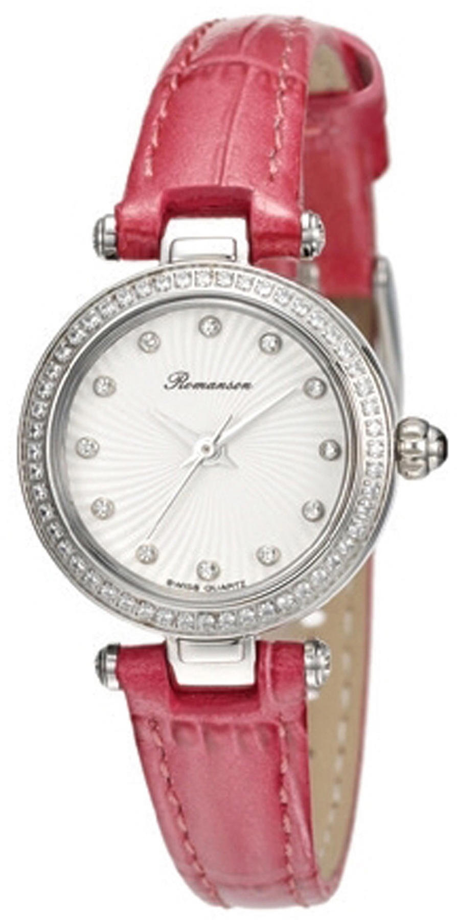 Romanson RL3265QL1WG12W 34 mm Pembe Deri Kordon Analog Kadın Kol Saati