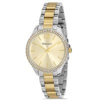 Ferrucci FCF.13886M.04 40 mm Altın-Gri Çelik Kordon Analog Kadın Kol Saati