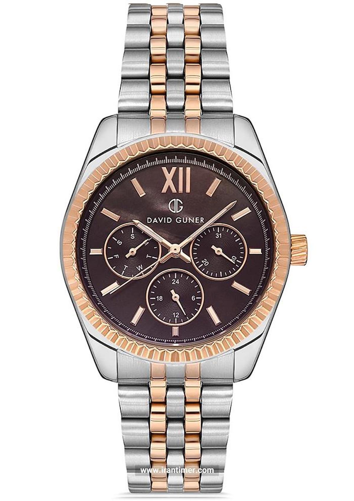 David Guner DG-8314LA-E6 36 mm Gri-Rose Gold Çelik Kordon Analog Kadın Kol Saati