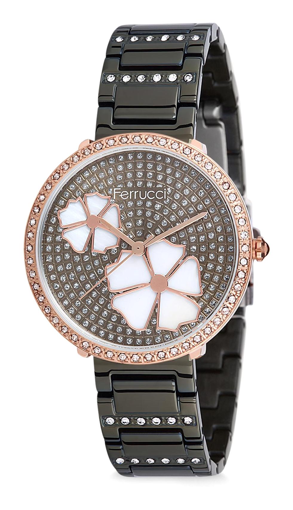 Ferrucci 9FM938 38 mm Siyah Metal Kordon Analog Kadın Kol Saati