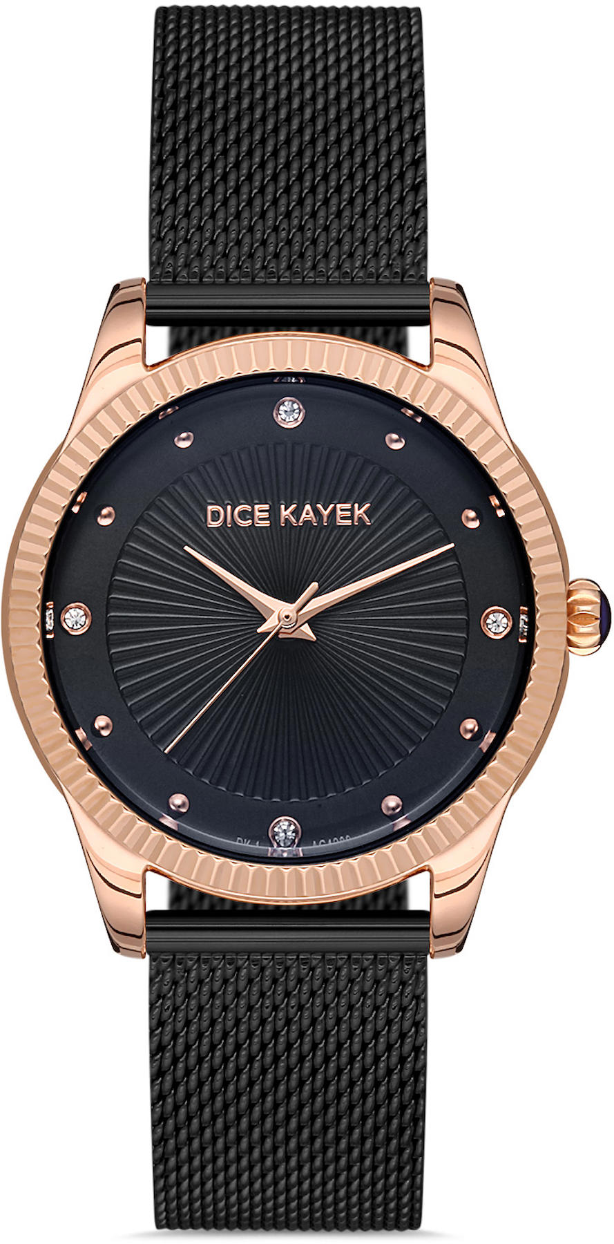 Dice Kayek DK.1.AG1280.06 31 mm Siyah Çelik-Hasır Kordon Analog Kadın Kol Saati