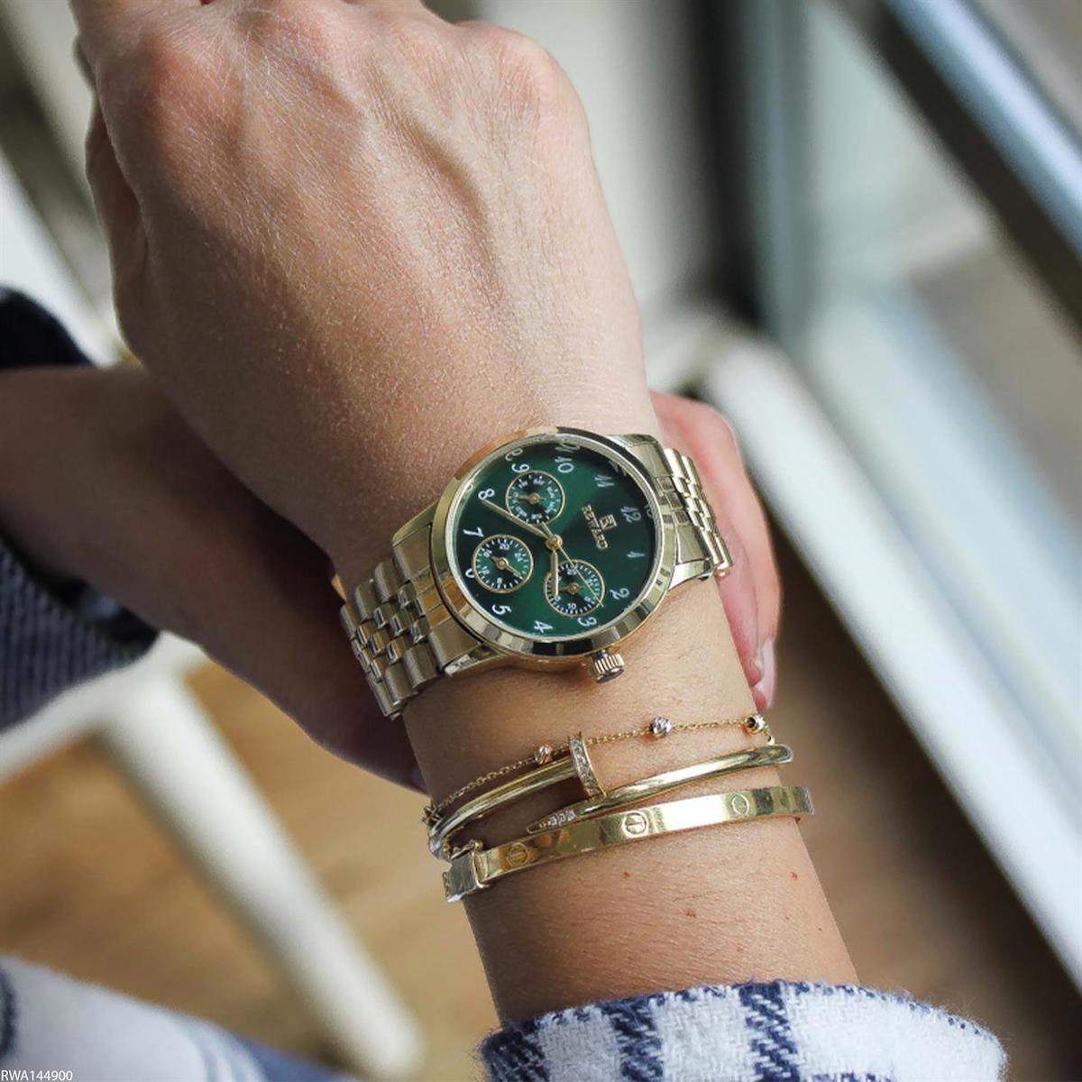 Reward RWA144900 Takvimli 34 mm Altın Çelik Kordon Analog Kadın Kol Saati