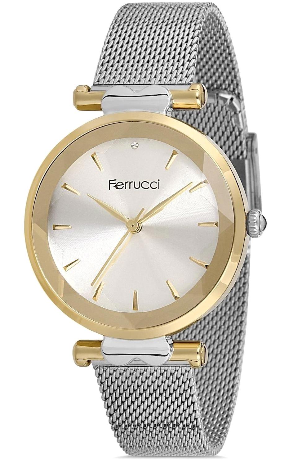 Ferrucci FC.13670H.05 36 mm Gri Çelik-Hasır Kordon Analog Kadın Kol Saati