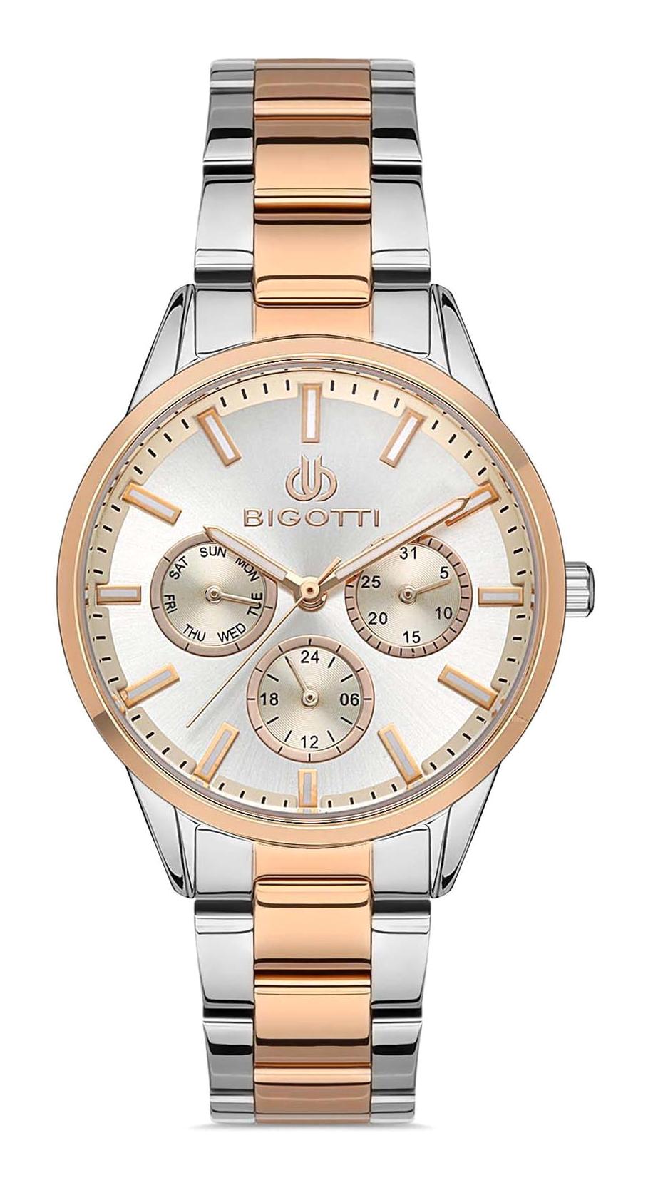Bigotti BG.1.10459.4 43 mm Gri-Rose Gold Çelik Kordon Analog Kadın Kol Saati