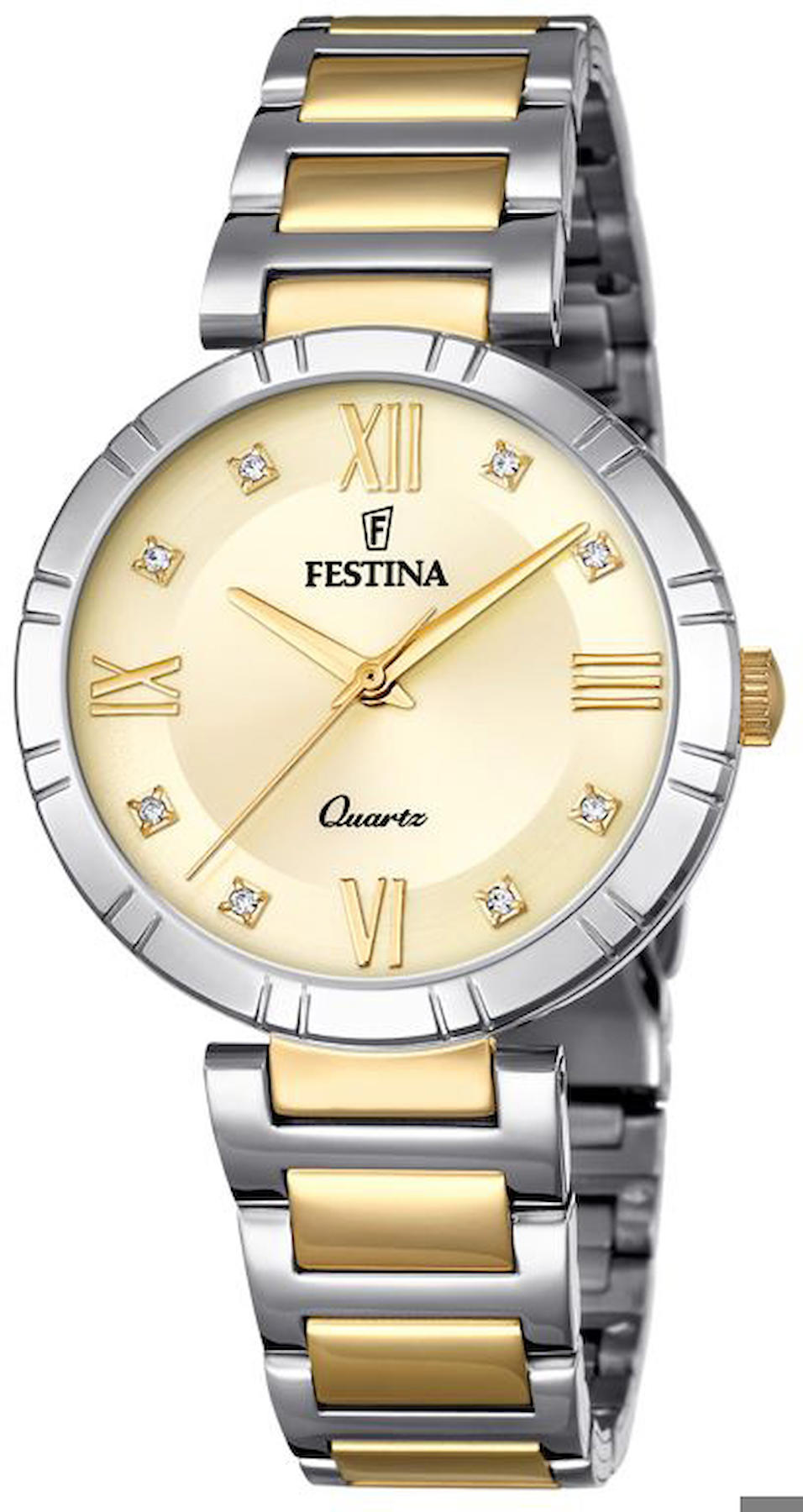 Festina F16937-B 32 mm Altın-Gri Çelik Kordon Analog Kadın Kol Saati