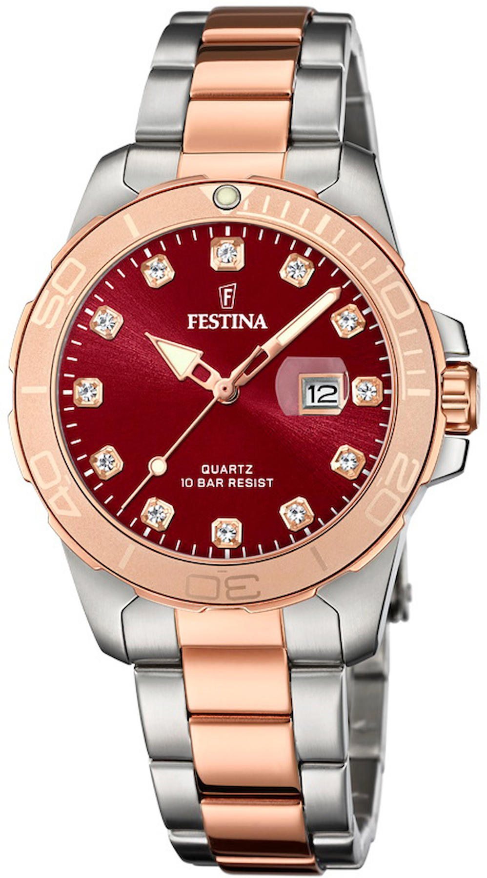 Festina F20505-2 34 mm Gri-Rose Gold Çelik Kordon Analog Kadın Kol Saati