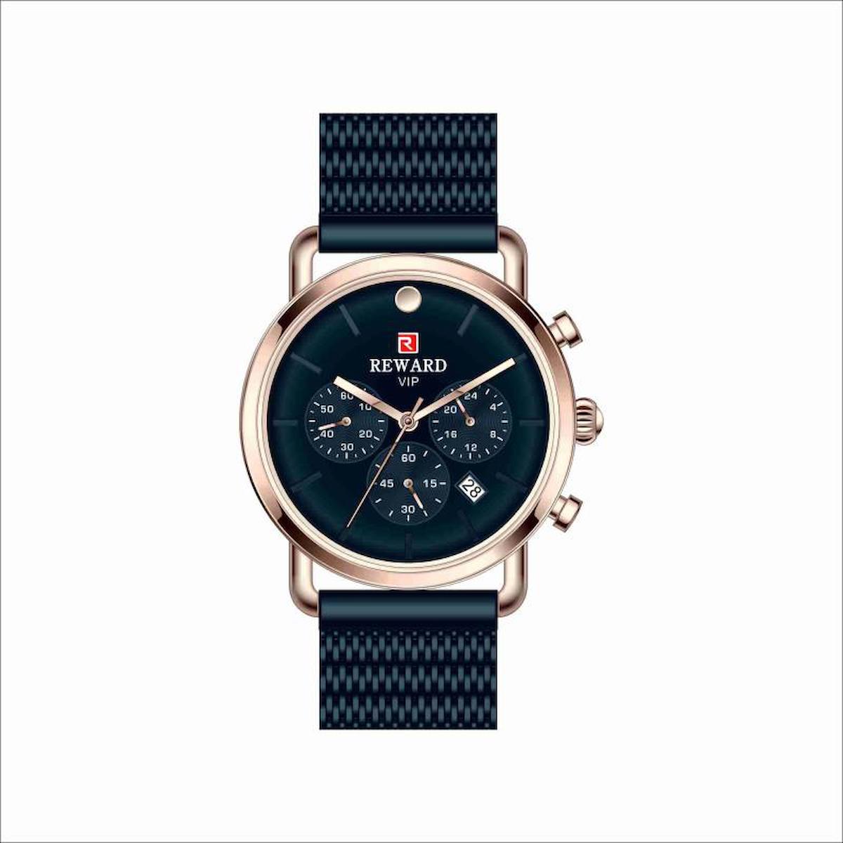 Reward RD82036L Takvimli 36 mm Lacivert Metal Kordon Analog Kadın Kol Saati