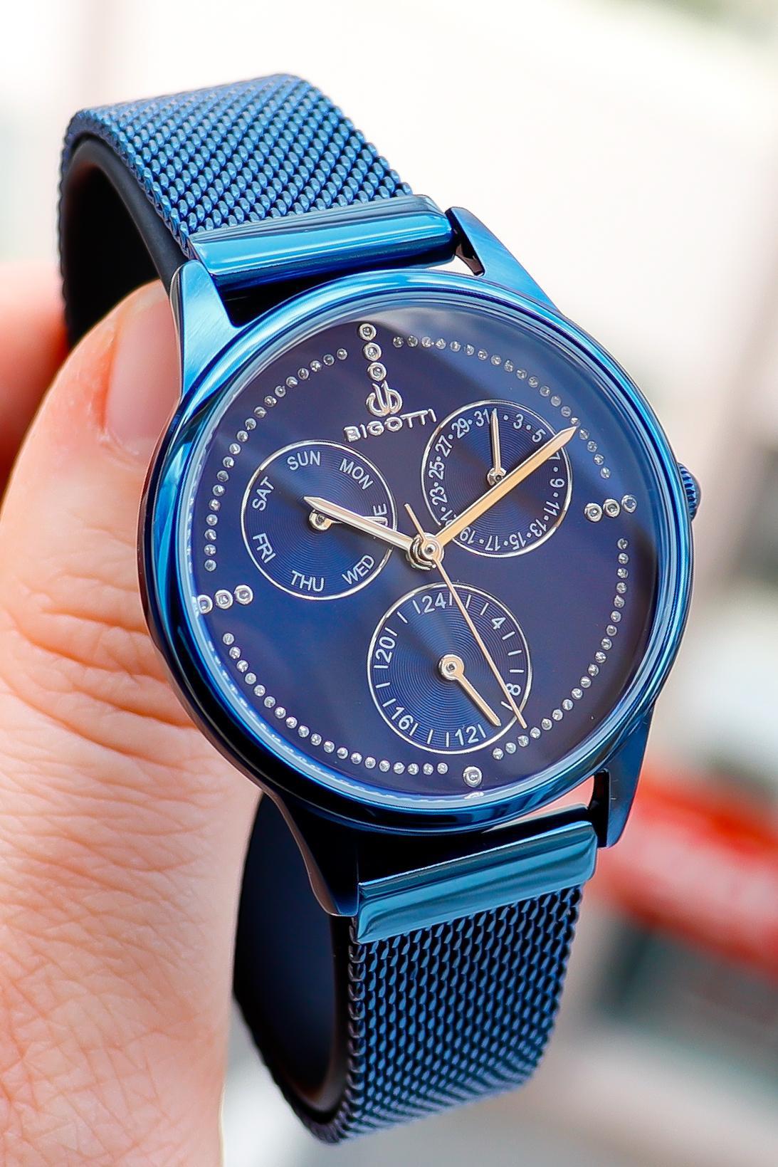 Bigotti 8680161659075 36 mm Lacivert Hasır Kordon Analog Kadın Kol Saati