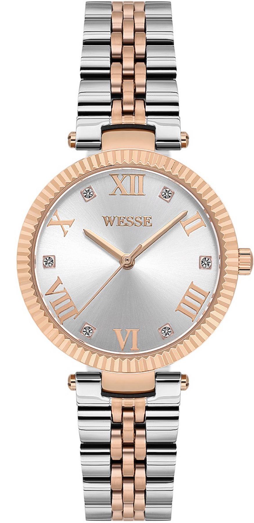 Wesse WWL111906 34 mm Gri-Rose Gold Çelik Kordon Analog Kadın Kol Saati