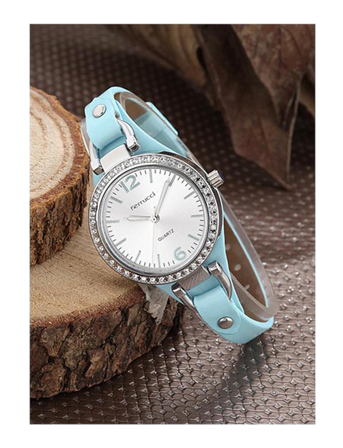 Ferrucci FRK303 36 mm Mavi Deri Kordon Analog Kadın Kol Saati