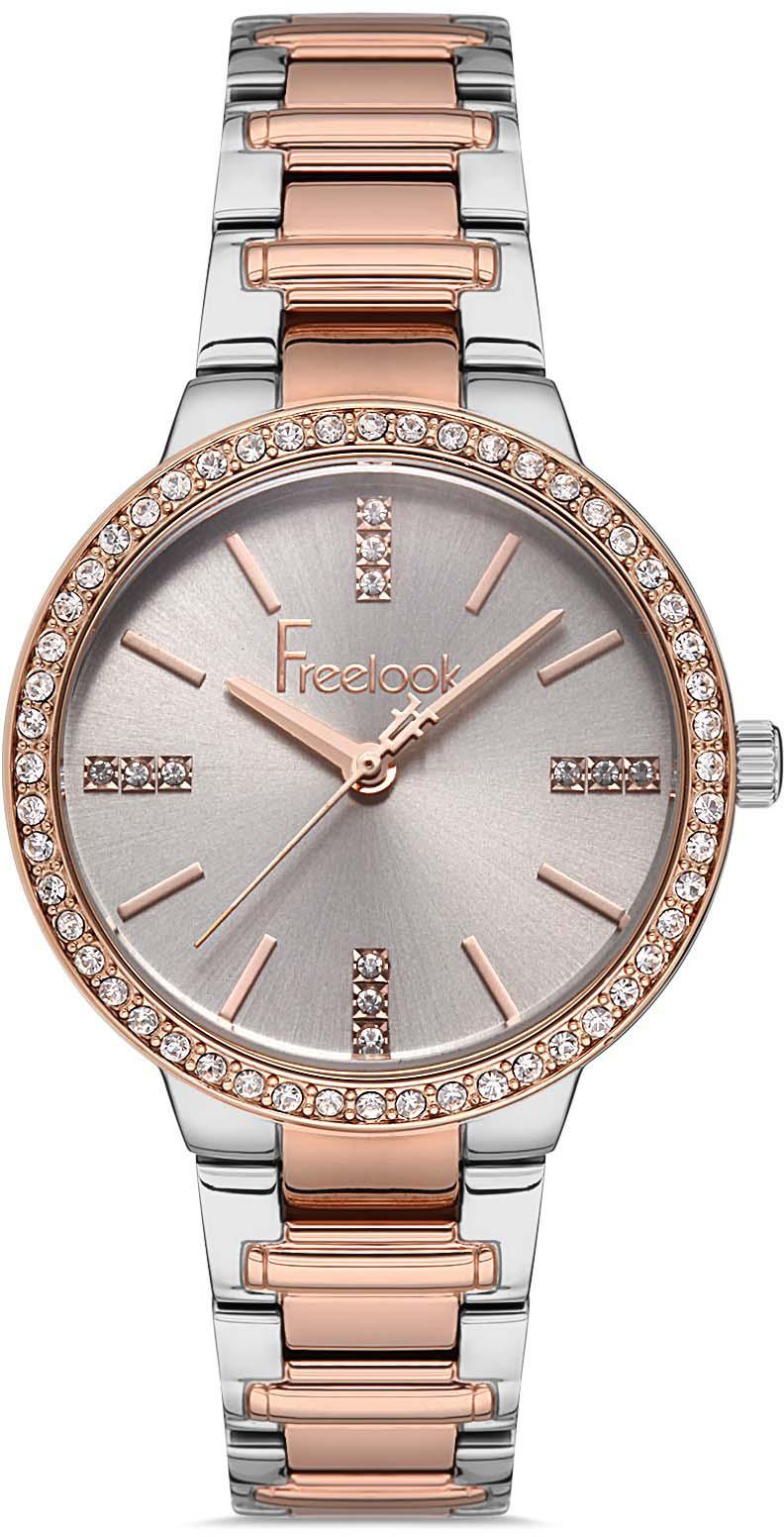 Freelook FL.1.10238.5 40 mm Gri-Rose Gold Çelik Kordon Analog Kadın Kol Saati