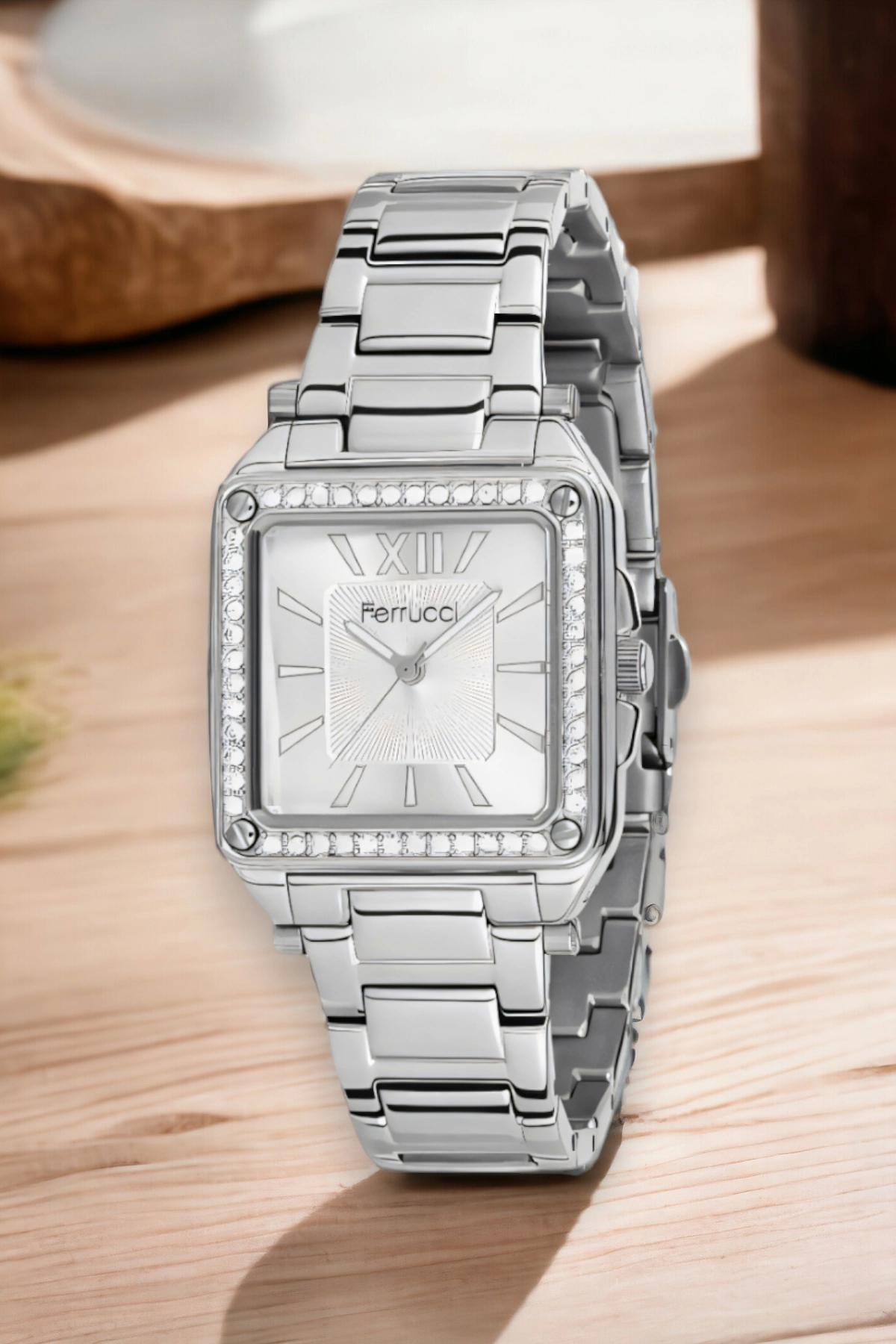 Ferrucci FC.14169M.01 38 mm Gri Çelik Kordon Analog Kadın Kol Saati