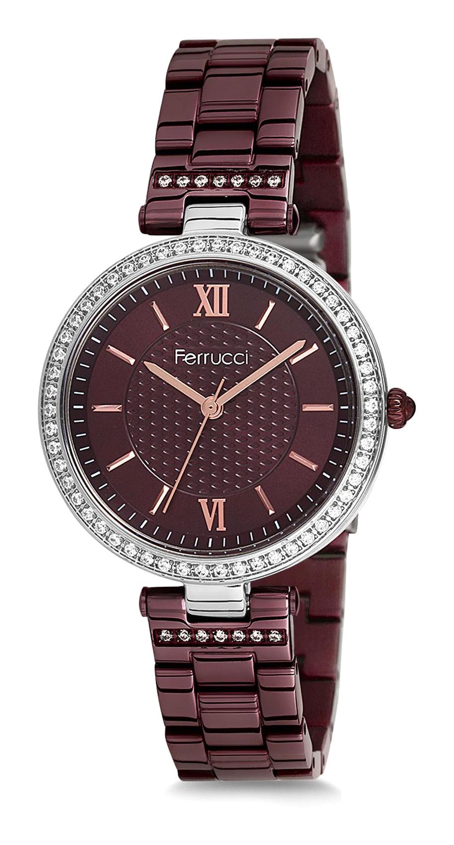Ferrucci 9FM696 38 mm Kahverengi Metal Kordon Analog Kadın Kol Saati