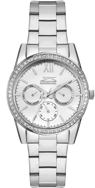 Slazenger SL.09.1767.4.01 Takvimli 35 mm Gri Çelik Kordon Analog Kadın Kol Saati