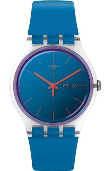 Swatch SUOK711 Takvimli 41 mm Mavi Silikon Kordon Analog Unisex Kol Saati