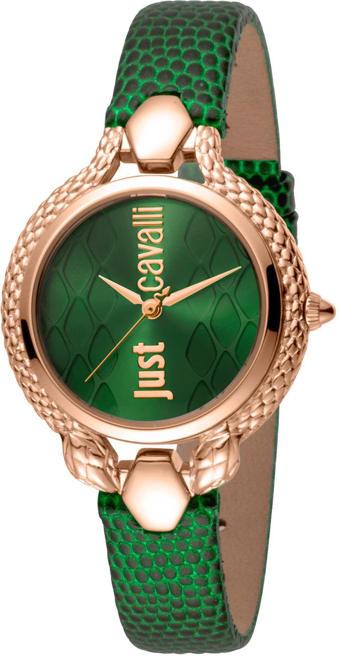 Just Cavalli JC1L046L0035 32 mm Yeşil Deri Kordon Analog Kadın Kol Saati