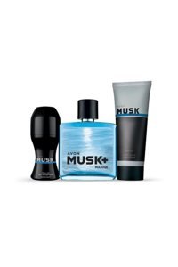 Avon Musk Marine 3 Parça Erkek Parfüm Deodorant Seti EDT