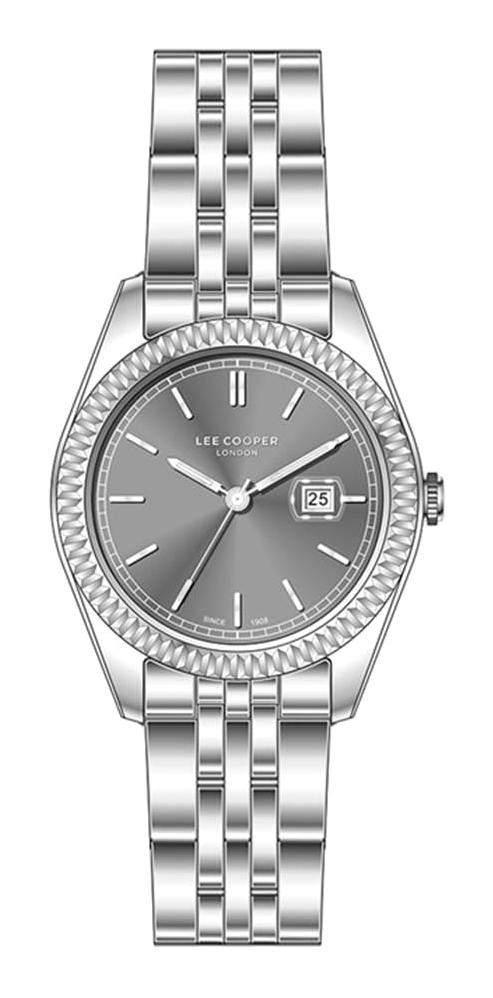 Lee Cooper LC07326.350 Takvimli 38 mm Gri Çelik Kordon Analog Erkek Kol Saati