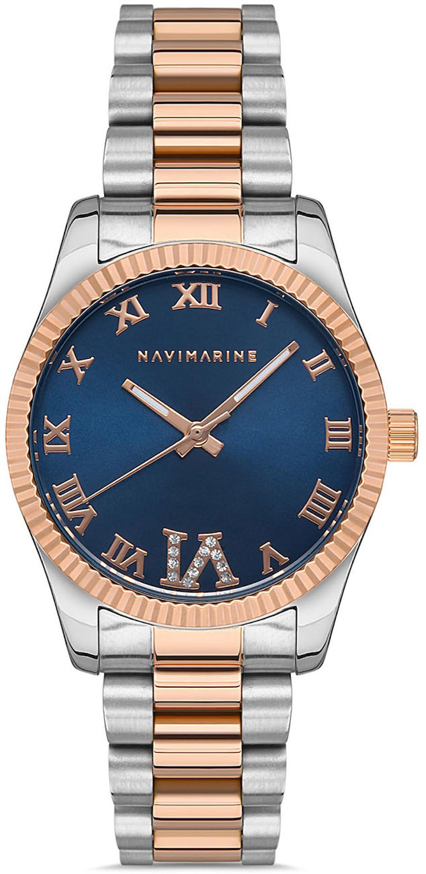 Navimarine NM115-06 34 mm Bronz-Gri Çelik Kordon Analog Kadın Kol Saati
