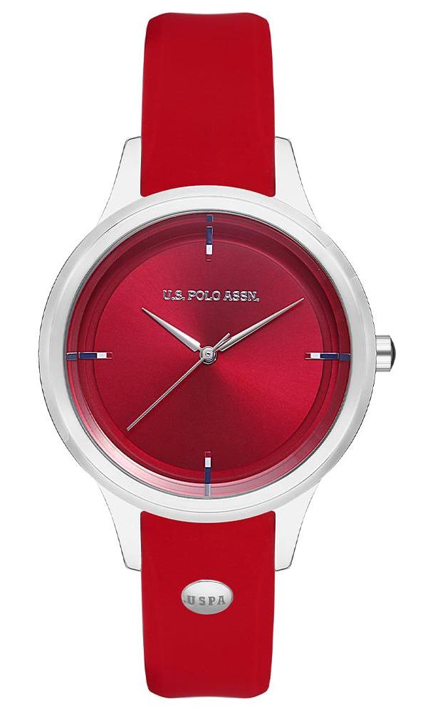 U.S. Polo Assn USPA2019-05 35 mm Kırmızı Silikon Kordon Analog Kadın Kol Saati