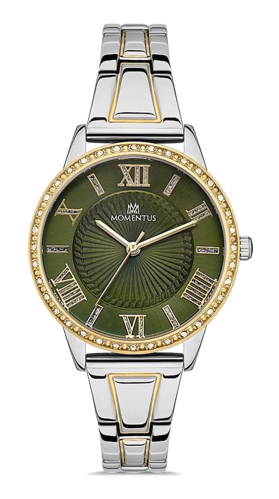 Momentus SW291T-15SG 34 mm Altın-Gri Çelik Kordon Analog Kadın Kol Saati