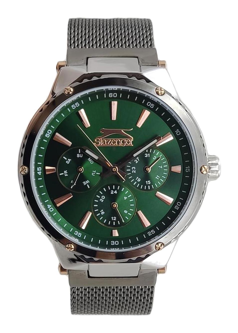 Slazenger SL.09.2166.4.02 Takvimli 31 mm Gri Çelik Kordon Analog Kadın Kol Saati