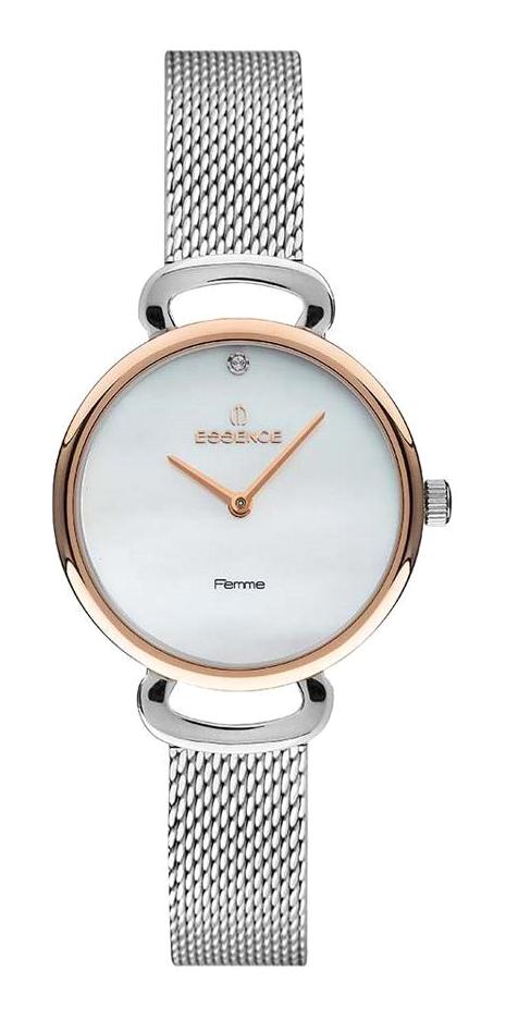 Essence D1122.520 32 mm Gri Çelik-Hasır Kordon Analog Kadın Kol Saati