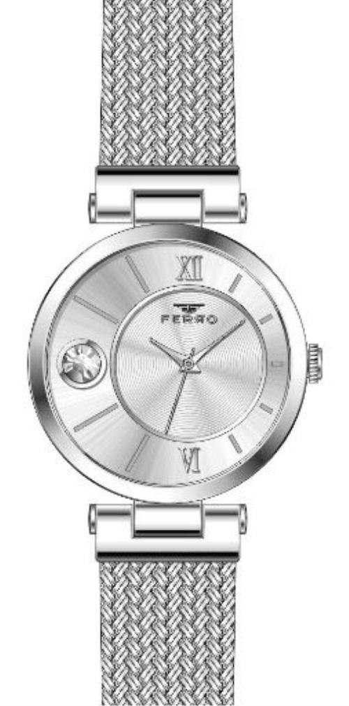 Ferro F21144C-A 31-35 mm Gri Çelik Kordon Analog Kadın Kol Saati