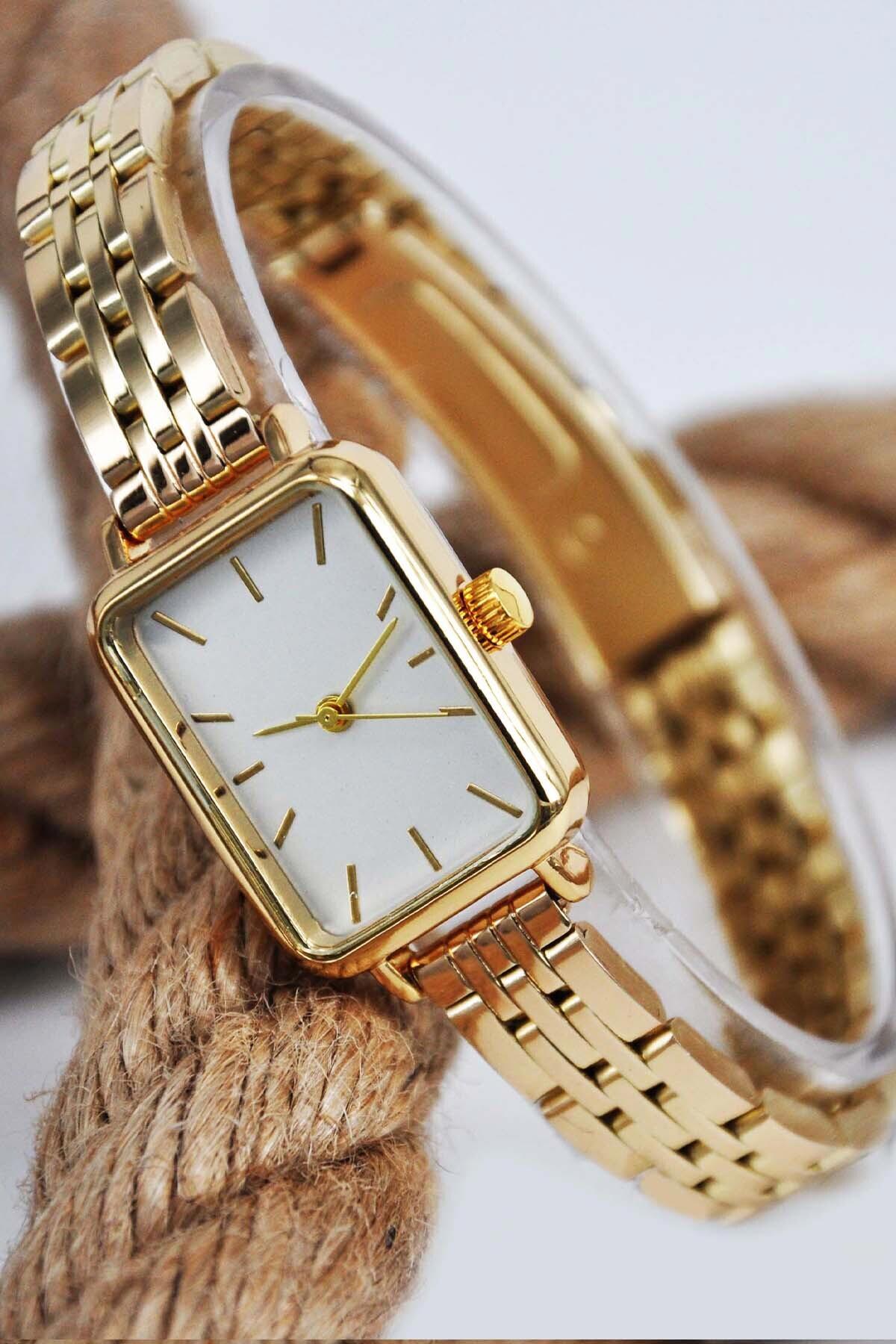 Sonsuzsaat SU-548-001 25 mm Altın Metal Kordon Analog Kadın Kol Saati