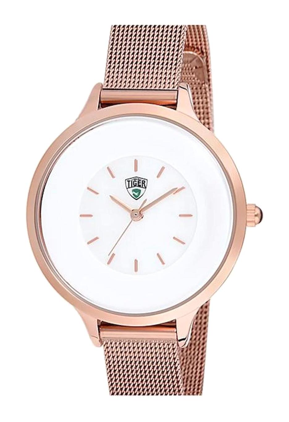 Tiger 502C 41-45 mm Rose Gold Hasır Kordon Analog Kadın Kol Saati