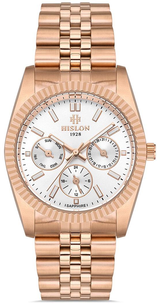 Hislon QT118R-02SR Takvimli 36 mm Rose Gold Çelik Kordon Analog Kadın Kol Saati