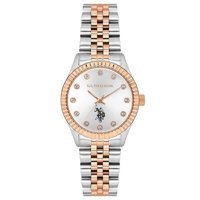 U.S. Polo Assn USPA2086-06 37 mm Gri-Rose Gold Metal Kordon Analog Kadın Kol Saati