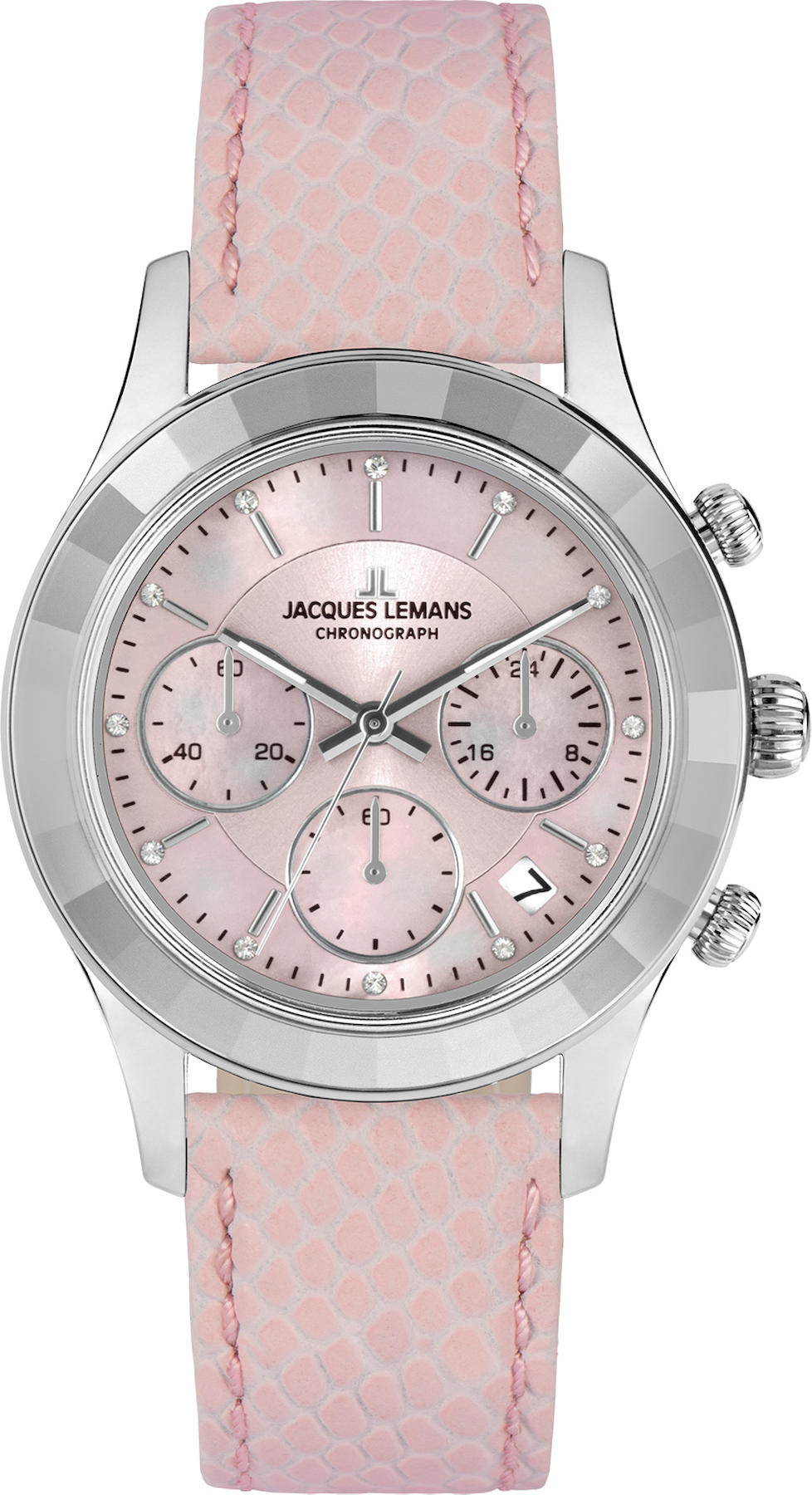 Jacques Lemans 1-2151D Takvimli 38 mm Pembe Deri Kordon Analog Kadın Kol Saati