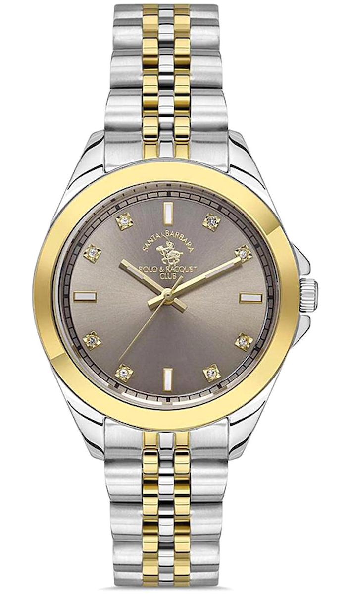 Santa Barbara Polo & Racquet Club SB.1.10473.4 35 mm Altın-Gri Çelik Kordon Analog Kadın Kol Saati