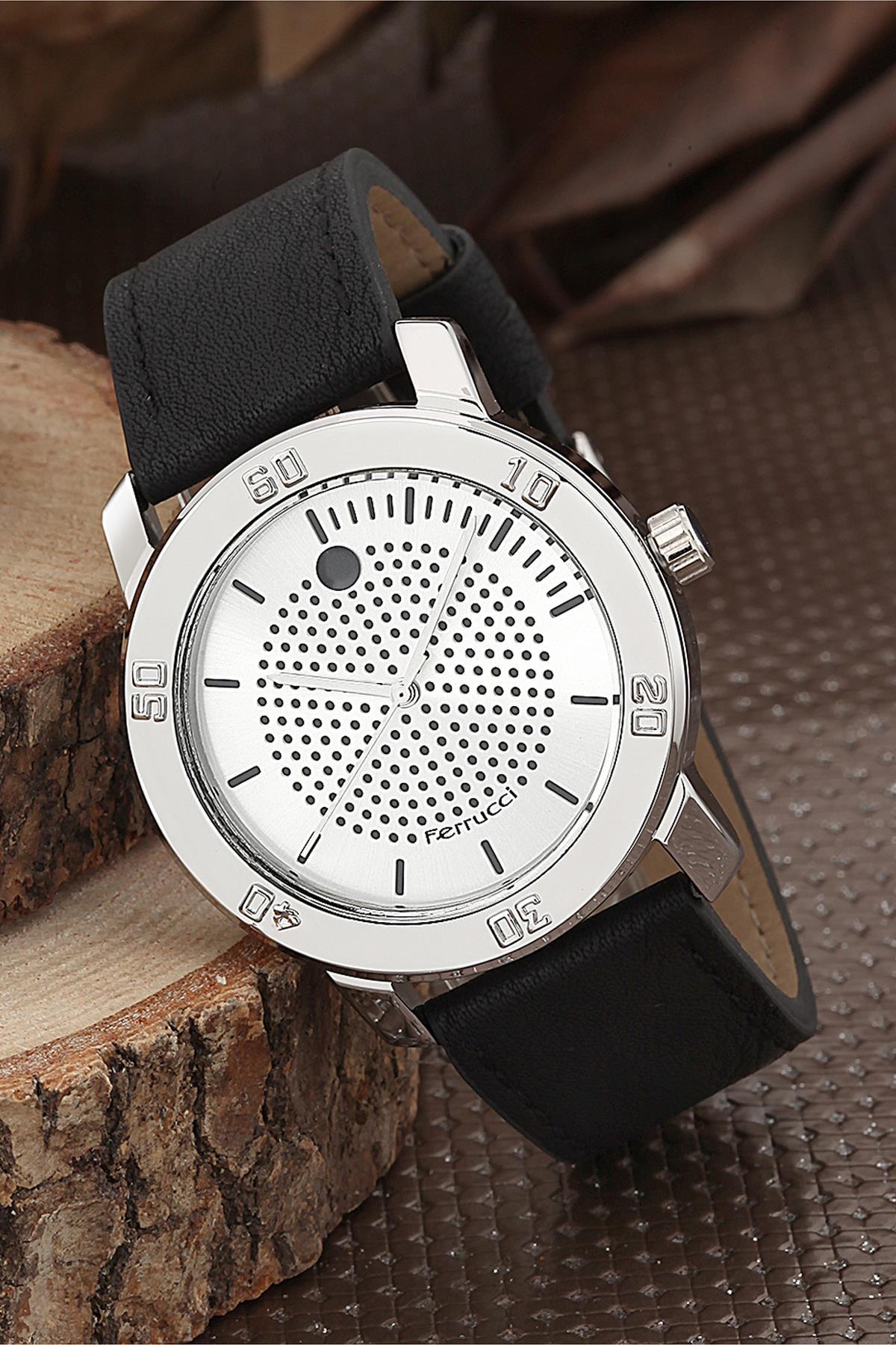 Ferrucci FRK373 36 mm Siyah Deri Kordon Analog Kadın Kol Saati