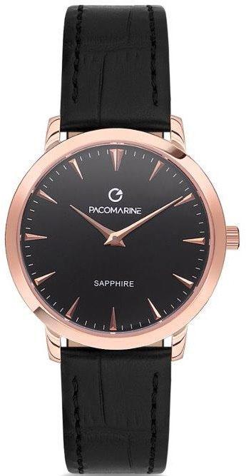 Pacomarine PM.19004.02 33 mm Siyah Deri Kordon Analog Kadın Kol Saati