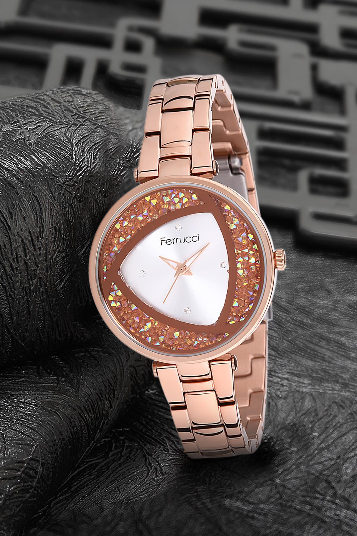 Ferrucci 9FM2435 38 mm Rose Gold Metal Kordon Analog Kadın Kol Saati