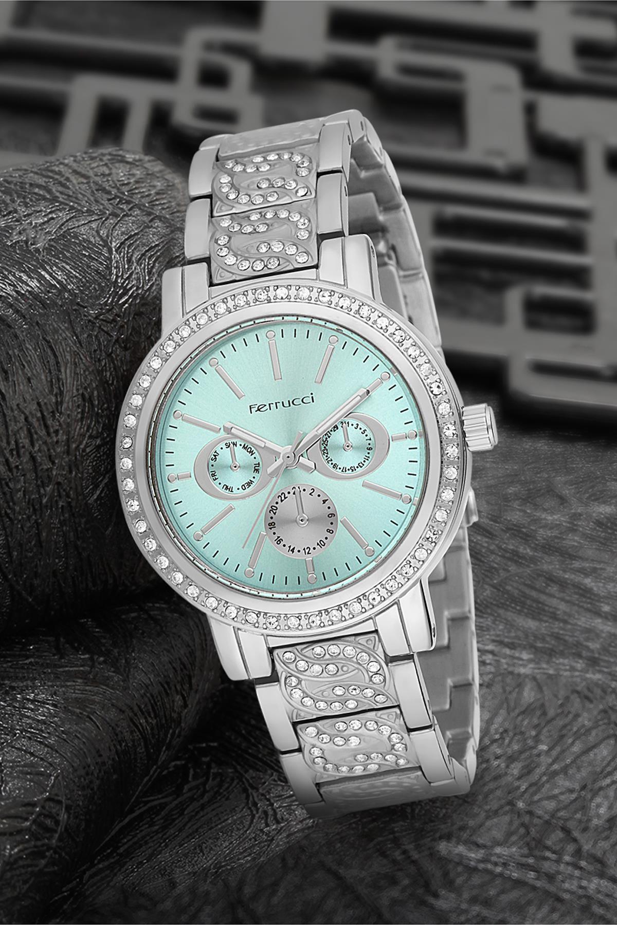Ferrucci 7FM674 38 mm Gri Metal Kordon Analog Kadın Kol Saati