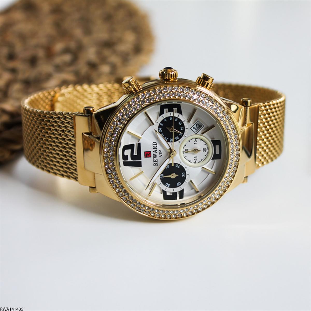 Reward RWA141435 38 mm Altın Metal Kordon Analog Kadın Kol Saati