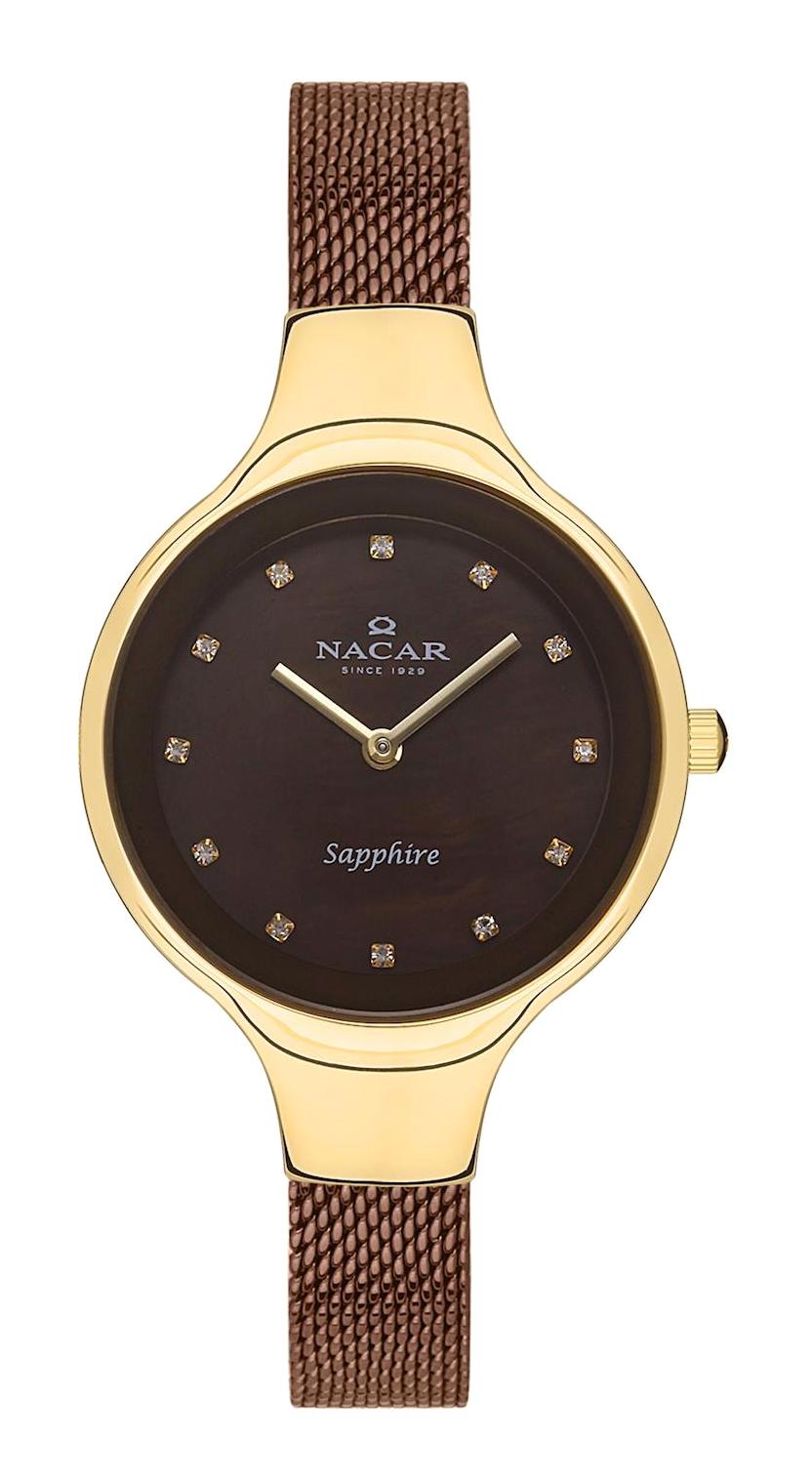 Nacar 36391033-DKMS 32 mm Kahverengi Hasır Kordon Analog Kadın Kol Saati