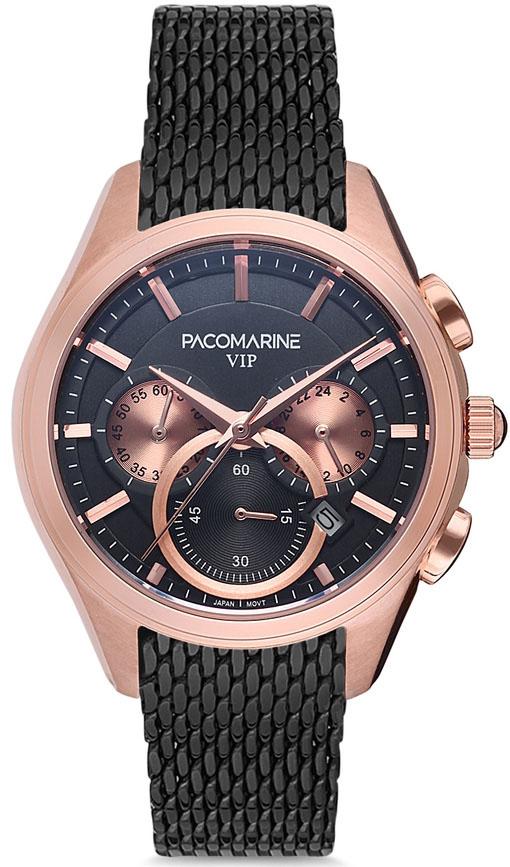 Pacomarine PM.88002.04 Takvimli 40 mm Siyah Çelik Kordon Analog Kadın Kol Saati