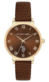 U.S. Polo Assn USPA2077-06 32 mm Kahverengi Deri Kordon Analog Kadın Kol Saati