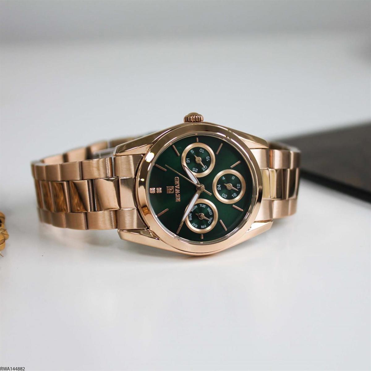 Reward RWA144882 Takvimli 33 mm Rose Gold Çelik Kordon Analog Kadın Kol Saati