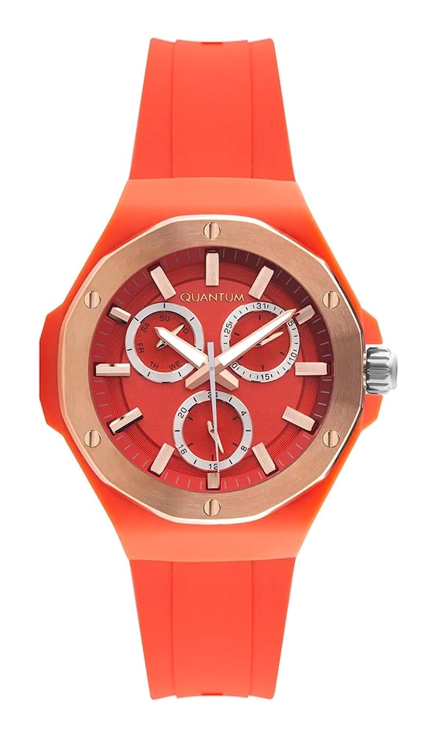Quantum SW.IML1106.488 Takvimli 38 mm Turuncu Silikon Kordon Analog Kadın Kol Saati