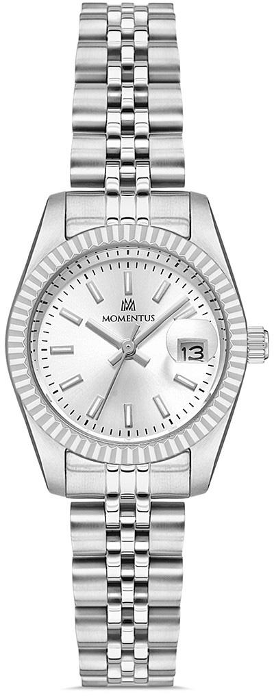 Momentus CW135S-02SS Takvimli 26 mm Gri Çelik Kordon Analog Kadın Kol Saati